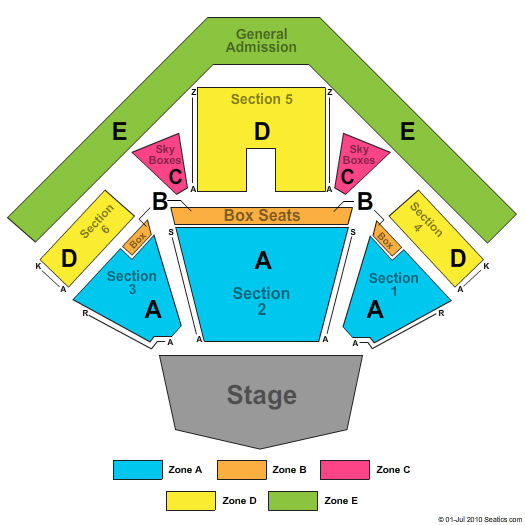 Jacobs Pavilion End Stage Zone Seating Chart
